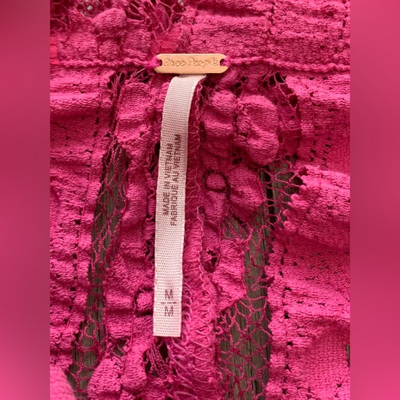 NWT Free People Shayla Mini Lace Dress In Pink Size Medium - Picture 9 of 12